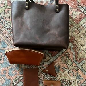 Portland Leather goods purse with accessories